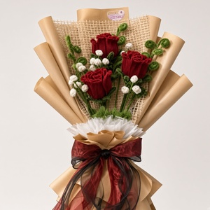 Kit de bricolage pour bouquet de fleurs, ensemble de fabrication de tiges faites à la main, fournitures pour arrangements floraux, cadeau créatif pour anniversaire, décoration de mariage - Product Image 1