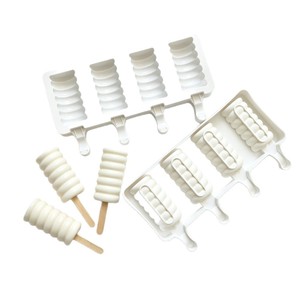 4-Cup Spiral Ice Cream Mold Food Grade Silicone DIY Popsicle Chocolate Mold White 4-Cavity - Product Image 5
