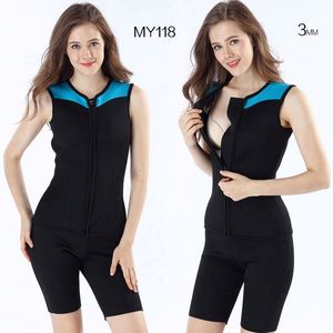 Veste de plongée en néoprène <span class=keywords><strong>noir</strong></span> et bleu de 3 mm pour adultes, hommes et femmes, veste de surf, combinaison de plongée - Product Image 6