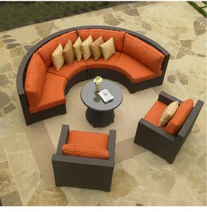 Otel avlu dış su geçirmez veranda salon mobilyası açık bahçe kesit koltuk takımı