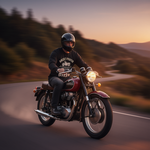 Biker's Prayer Long Sleeve <b>T</b>-<b>Shirt</b> Vintage <b>Motorcycle</b> Design For Motorcycling Enthusiasts - Product Image 3