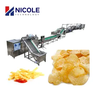 Stainless Steel French Fries Processing Line Crispy Potato Chips Snacks Making Machinery