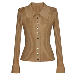 <span class=keywords><strong>Pull</strong></span> de haute qualité pour l'automne et l'hiver, nouveau modèle, manches longues, col châle, cardigan en soie brillante, tricot, veste - Product Image 6