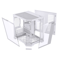Casing PC Gaming OEM Lovingcool Putih, Kabinet PC Gaming, Casing Komputer MATX, Casing Mid Tower PC dengan Kaca Temper