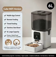 Distributeur de nourriture intelligent pour animaux de compagnie 6L 2.4G WiFi avec contrôle à distance par application, minuterie, bol en acier inoxydable amovible pour chats