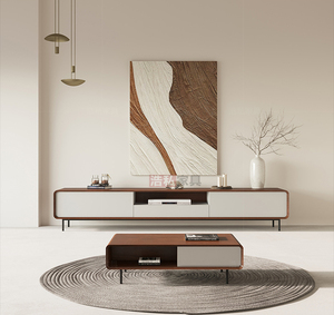 Set Mobile TV e Tavolino di Lusso Moderno, Parete Attrezzata Minimalista, Mobili in Legno <span class=keywords><strong>per</strong></span> Casa o Hotel <span class=keywords><strong>per</strong></span> Camera da Letto e <span class=keywords><strong>Soggiorno</strong></span> - Product Image 5