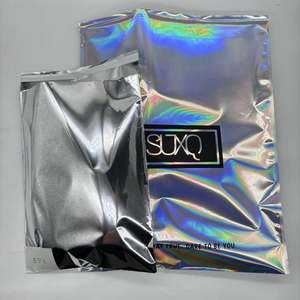 Sac d'expédition holographique personnalisé avec logo, sac d'expédition express pour vêtements, pochette d'expédition en polyéthylène, pochette d'expédition argentée métallisée - Product Image 4