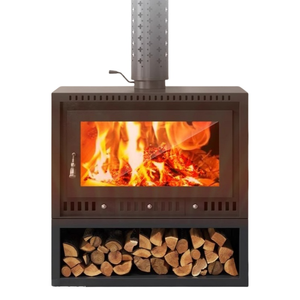 Cheminée et poêle à bois combinés de style industriel pour la décoration moderne de la maison, état neuf - Product Image 2
