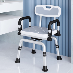 <span class=keywords><strong>Silla</strong></span> de <span class=keywords><strong>Ducha</strong></span> <span class=keywords><strong>Giratoria</strong></span> 360° de Aleación de Aluminio Premium <span class=keywords><strong>para</strong></span> Bañera, con Reposabrazos Acolchados, Diseño Ajustable, Capacidad de 136 kg/300 lb - Product Image 6