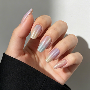 <span class=keywords><strong>Faux</strong></span> Ongles à Presser <span class=keywords><strong>Pastel</strong></span> Ombré Pailleté Brillant Réutilisables pour Femme – Idéal Quotidien, Fêtes et Soirées - Product Image 1