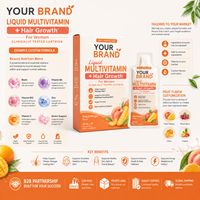 Complément alimentaire liquide multivitaminé pour femmes en sachet, marque privée, favorise la croissance des cheveux et la santé de la peau, supplément nutritionnel quotidien, OEM ODM personnalisé