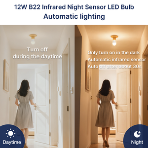 Bombilla LED de 12W con Sensor de Movimiento, Detector de Movimiento por Radiación Infrarroja, Luz de Seguridad AC230V B22, Bombilla con Sensor de Movimiento <span class=keywords><strong>PIR</strong></span>, CE - Product Image 3