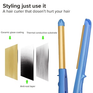 Wholesale Multi-Function Barber Gold Hair Straightener Professional <strong>Morgan</strong> Curler 3 in 1 Hair Comb Home Girl - Product Image 6