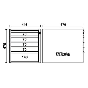 Cajonera Beta C58CSH/A 5C de 5 cajones, antracita, para bancos de trabajo modulares C58BC - Product Image 2