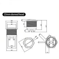 Interrupteur à bouton-poussoir momentané ou à enclenchement, 16/19/22mm, en acier inoxydable, 2/4/6 broches, sans voyant, monochrome ou tricolore, LED, 20A, 24V