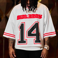 Maillot de football personnalisé avec logo imprimé, 100 % polyester, coupe ample, col en V, séchage rapide, manches courtes, impression numérique, pour homme