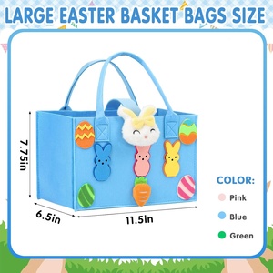 Bolsas <span class=keywords><strong>de</strong></span> Fieltro Grandes para Regalos <span class=keywords><strong>de</strong></span> Pascua, Cestas con Asas Reutilizables, Bolsas <span class=keywords><strong>de</strong></span> Fieltro para Niños para Cazar Huevos y Dulces - Product Image 2