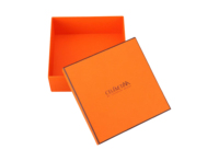 Boîte d'emballage de luxe pour portefeuille et ceinture de marque, boîte en carton orange avec couvercle et base