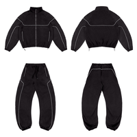 Ensemble de survêtement unisexe 2 pièces en nylon léger et oversize, coupe-vent streetwear personnalisé, vente en gros OEM