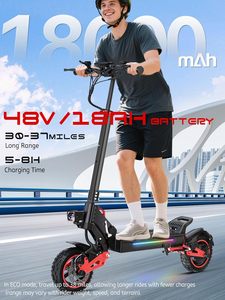 Monopattino Elettrico in Alluminio per Adulti con Sedile, Motore da 1600W/1200W, Autonomia di 32-40 Miglia, Velocità 31/34 MPH, Ruote da 10/11 Pollici per Tutti i Terreni, Batteria 48V 18AH/21AH, Motore ad Alta Coppia da 1600W - Product Image 6
