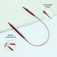 Ensemble d'aiguilles à tricoter circulaires interchangeables 9 pièces rouges 5-8 cm détachables pour pulls à manches courtes ou longues, outils de tricot DIY