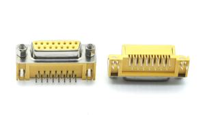 TYPE de rivet DIP à Angle droit femelle D-SUB avec Boardlock et empreinte de pied de vis de cric avant = 8.08mm 15P - Product Image 3