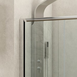 Kamalu K410 Moderna Cabina Doccia Quadrata 120x70 cm Altezza 180 cm Vetro Trasparente 8mm Impermeabile in Alluminio per Hotel - Product Image 3