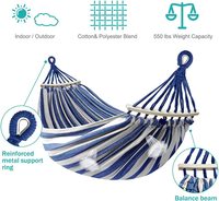 Hamac double pliable et léger en tissu pour l'extérieur, idéal pour le jardin, la terrasse, la plage ou le salon