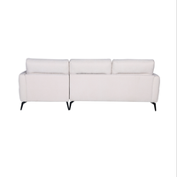 Canapé d'angle en tissu beige moderne 3 places avec chaise longue et pieds en métal pour salon