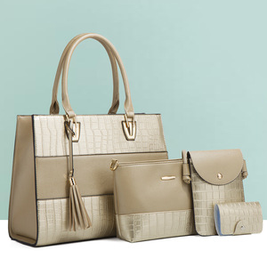 Conjunto de 4 Bolsos y Carteras de Mujer de Piel Sintética con Patrón Geométrico Moderno y a la Moda, Duraderos y Ligeros - Product Image 2