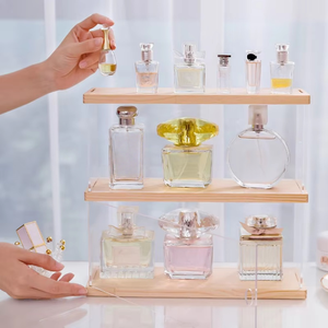 يمكن أن يكون تصميم مخصص للعطر ، مقاوم للغبار ، طاولة زينة شفافة من الخشب الصلب الأكريليك للتخزين المكتبي - Product Image 2