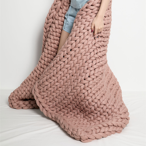 Bán Buôn Tùy Chỉnh Hữu Cơ Khổng Lồ Sợi Ném Handmade Chunky Trọng Chăn Dệt Kim - Product Image 6