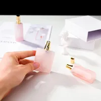 Flacon de parfum en pierre précieuse naturelle, flacon de recharge de parfum en cristal de quartz rose transparent