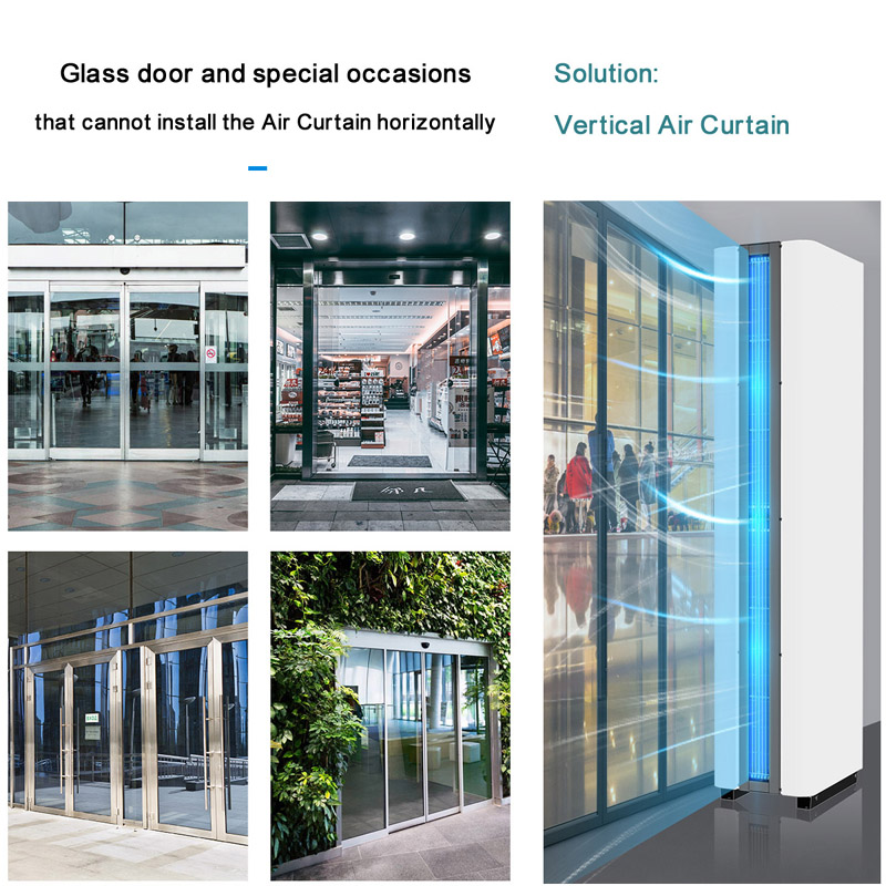 Vertical Air Curtains For Commercial Glass Door of Hotel Shopping Mall H 2-5m