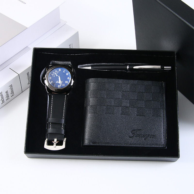 4-piece gift set (watch, ballpoint pen, wallet)
