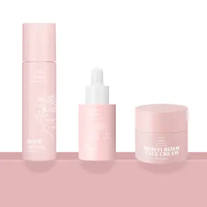 Private Label Skincare Rose Toner Retinol Cream Anti Aging Wrinkles Brightening Whitening Kit Face Skin Care Set