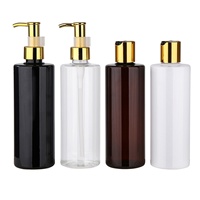 Botellas de Plástico PET Ámbar y Verde de 300ml, 400ml y 500ml con Pulverizador, para Champú, Gel de Ducha, Loción, Envases Cosméticos con Serigrafía