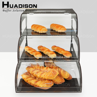 Huadison hôtel banquet buffet alimentaire présentoir 3 niveaux acrylique boulangerie vitrine dessert gâteau présentoir