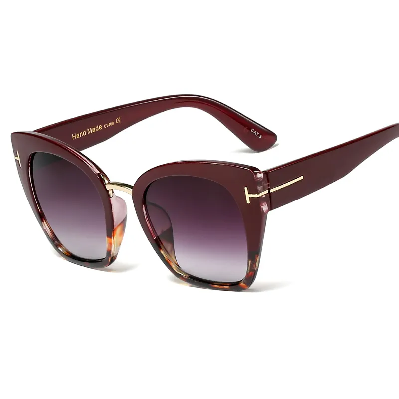 97356 sıcak satış kadın moda özelleştirmek güneş gözlüğü Logo kedi göz güneş tonları Metal UV400 CE bayanlar güneş gözlüğü