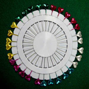 AA0220 Bead pins - Heart style | Head Pins Peach Heart | For Dressmaker, Craft, Sewing Project and DIY Decoration - Product Image 3