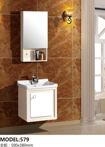Meuble <span class=keywords><strong>de</strong></span> <span class=keywords><strong>salle</strong></span> <span class=keywords><strong>de</strong></span> <span class=keywords><strong>bain</strong></span> mural incurvé blanc brillant vintage personnalisé avec tiroirs <span class=keywords><strong>de</strong></span> <span class=keywords><strong>rangement</strong></span>, miroir et armoire latérale haute combinée - Product Image 2