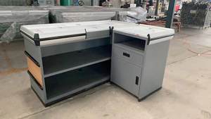 2022 nouvelle caisse enregistreuse assemblée du caissier de bureau de <span class=keywords><strong>comptoir</strong></span> de caisse de supermarché de dernier style pour le centre commercial - Product Image 4