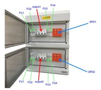 Boîte de distribution électrique extérieure étanche IP66 Kangge 1524 en matériau PC, serrure intelligente, 6 prises, certifiée ISO
