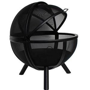Parrilla de barbacoa negra grande Fire Globe Pit, cubierta protectora de 35 pulgadas, bola recubierta de polvo, calefacción al aire libre, hoguera, Picnic para acampar - Product Image 1
