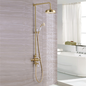 8" Showerhead Vernet Shower and Gold Shower <b>Kit</b> OEM Function Wall Mounted Bathroom Shower Gold BT-XT202-gold Customized BT-XT202 - Product Image 1