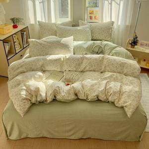 ชุดเครื่องนอนลายสก็อตพิมพ์ลายดอกไม้สี่ชิ้น รุ่น Garden Series เนื้อผ้านุ่มสบายผิว - Product Image 3