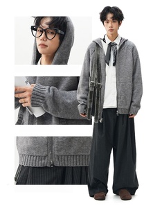 เสื้อคลุมคาร์ดิแกนสไตล์เรโทรทรงหลวมแบบยูนิเซ็กซ์ ผ้าถักหนานุ่ม ระบายอากาศได้ดี ใส่สบาย เหมาะสำหรับฤดูใบไม้ร่วงและฤดูหนาว ดีไซน์เปิดด้านหน้า รุ่นใหม่ - Product Image 3