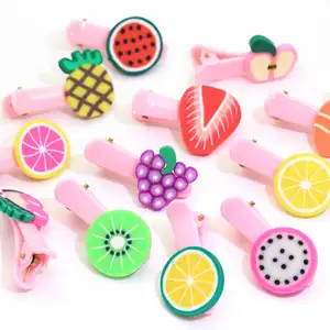 Beautiful Hairpins Multi Fruit Styles 100Pcs Cheap Kawaii Pink Color HairclipsためGirls Hair Beauty Decoration Parts