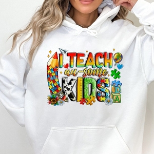 Leraar Ik Leer Au-Sommige Kinderen Autisme Bewustzijn Puzzelstuk Dtf Transfer Print Ijzer Op Sticker Applique Kledingtassen Kleding - Product Image 3
