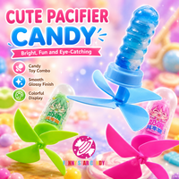 Groothandel op maat gemaakte private label tepelvormige lolly windmolen speelgoed fruit smaak harde snoep speelgoed voor kinderfeestjes